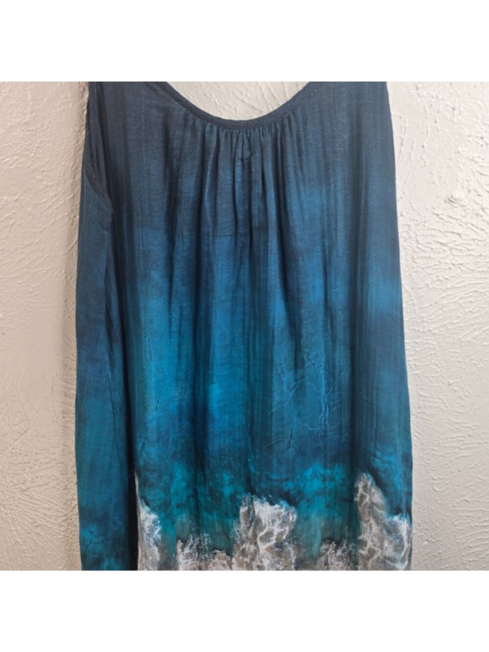 Natural Life Cotton Gauze Mini Tent Dress Blue Sleeveless Coastal Beach Vacation - Picture 7 of 10